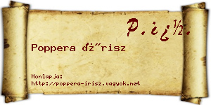 Poppera Írisz névjegykártya